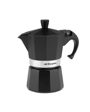 Cafetera italiana Orbegozo KFN 310 en color negro.