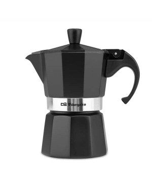 Imagen de la cafetera italiana Orbegozo KFN 310 con mango ergonómico.
