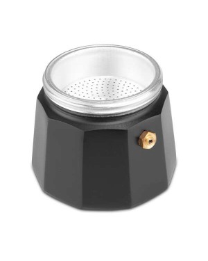 Caldera y embudo en acero inoxidable de la cafetera italiana Orbegozo KFN 310.