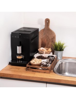 Cafetera automática y compacta; cabe en cualquier rincón.