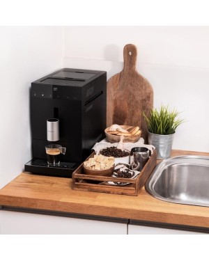 Cafetera automática y compacta; cabe en cualquier rincón.