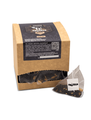 Té negro 100% en caja de 25 bolsas de 2 gramos.