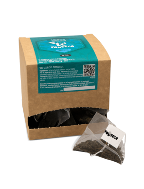 Té verde Sencha 100%, caja de 25 bosas de 2 gramos.