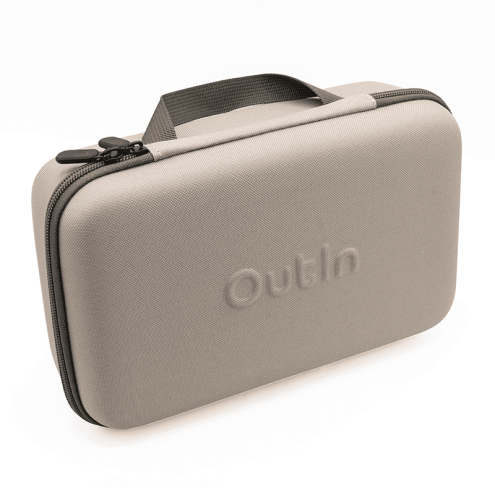 Exterior de la funda portátil de Outin Nano. Resistente a golpes y antihumedad.