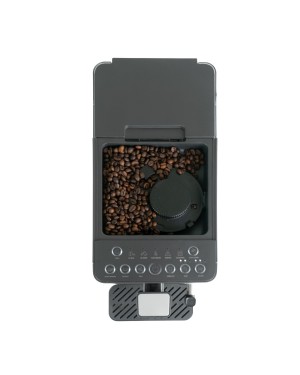 Detalle del molinillo integrado de la cafetera superautomática, café recién molido para un aroma intenso y crema perfecta.