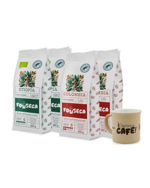 Pack Degustación 1 Kg Café en Grano (Colombia y Etiopía) + Taza