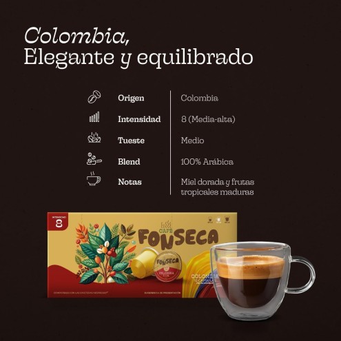 Cápsulas Café Colombia 100 % Arábica. Compatibles Nespresso®