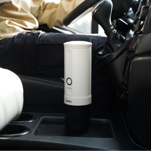 Cafetera portátil compacta con sistema de 20 bares. Máquina de café portátil para camper, coche y outdoor.