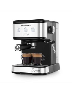 Cafetera espresso con vaporizador y calienta tazas