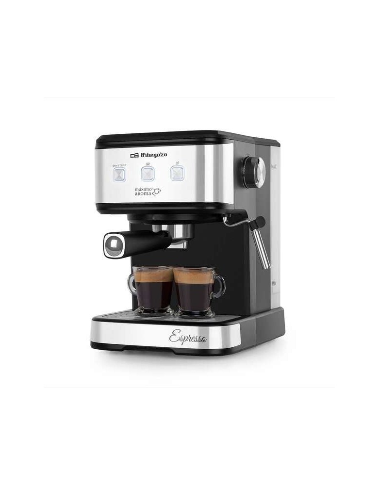 Cafetera espresso con vaporizador y calienta tazas