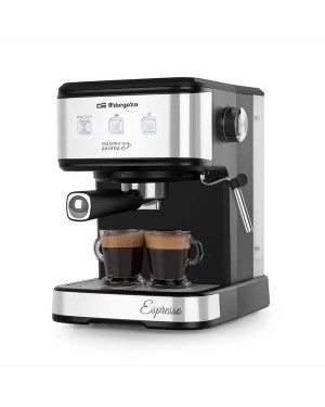 Cafetera espresso con vaporizador y calienta tazas