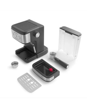 Cafetera espresso con vaporizador y calienta tazas