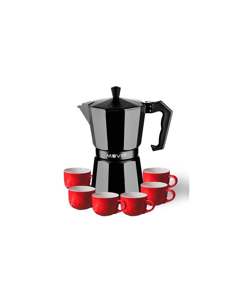 Cafetera Italiana MUVIP MV0601 | 6 Tazas, Fácil de Limpiar