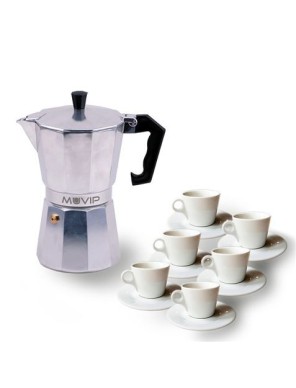 Cafetera italiana MUVIP MV0601 con capacidad para 6 tazas de café.