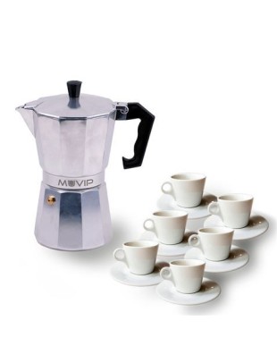 Cafetera italiana MUVIP MV0601 con capacidad para 6 tazas de café.
