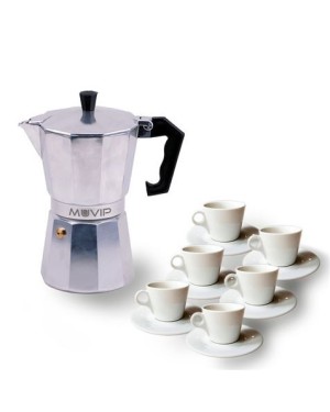 Cafetera italiana MUVIP MV0601 con capacidad para 6 tazas de café.