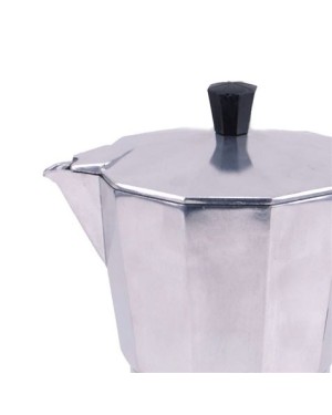 Vista de la jarra de la cafetera MUVIP MV0601 en acero inoxidable.