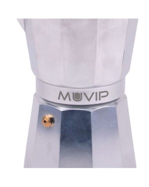 Válvula de seguridad y detalle del depósito inferior de la cafetera.