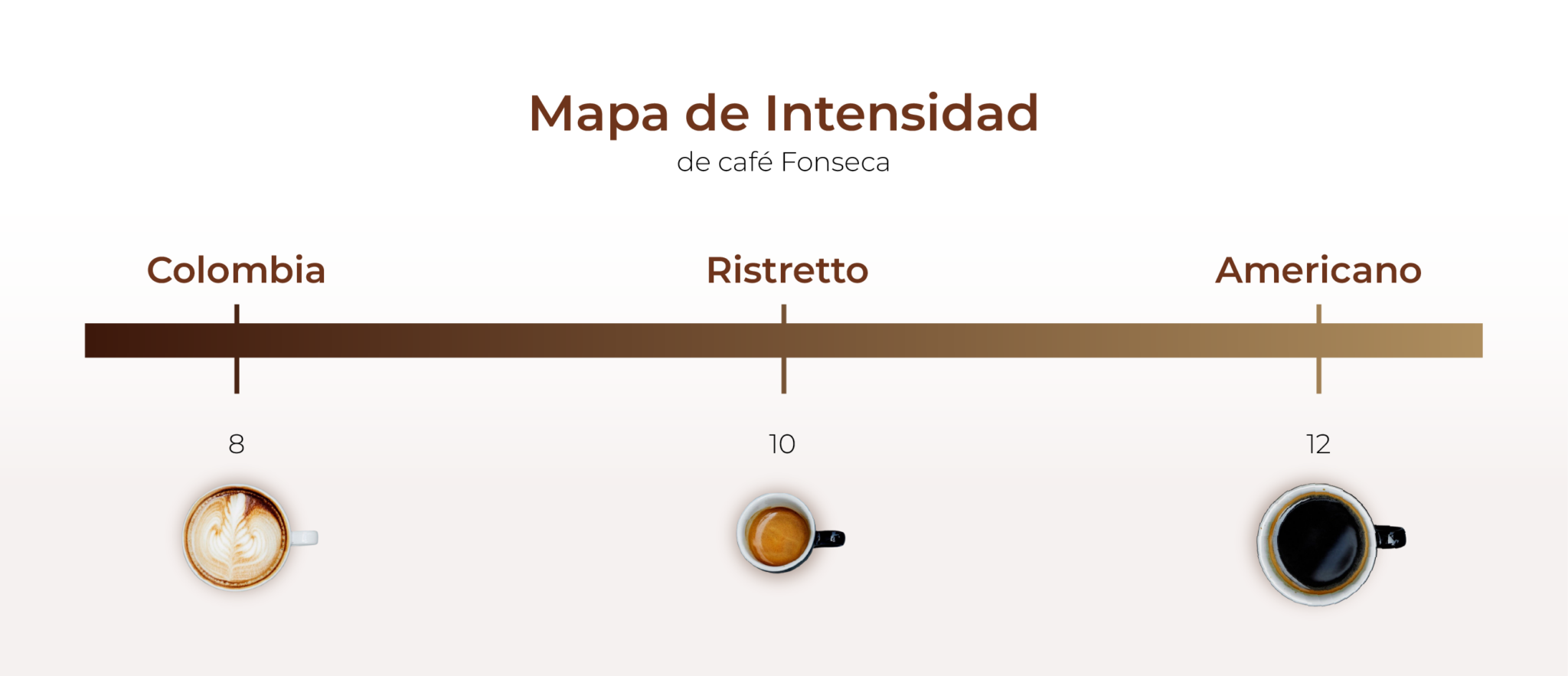 Mapa de intensidad de las cápsulas de café